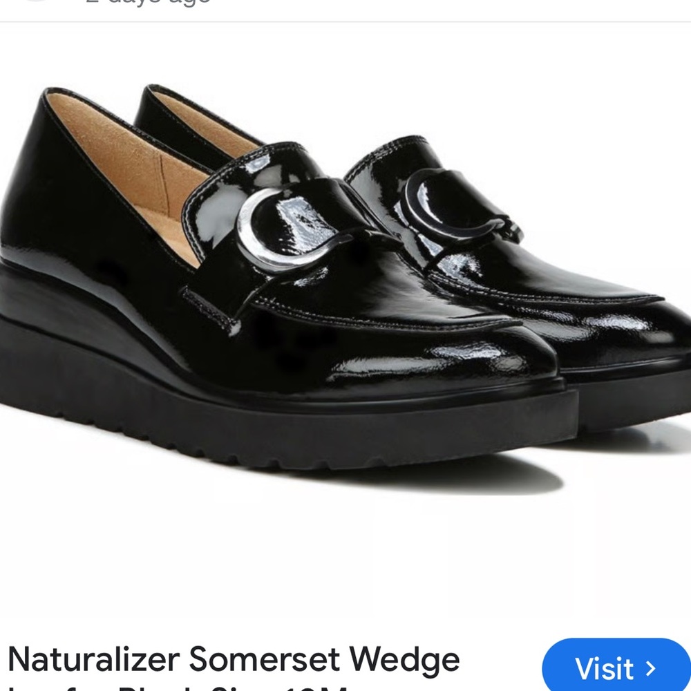 Naturalizer Black Wedge Loafers